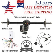 40" Differential Axle Kit 48V 1000W Brushless Motor Controller Brake Caliper Kit