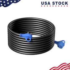 30 Amp 25/50 ft RV Extension Cord with Polarity LED Light, NEMA TT-30P to TT-30R