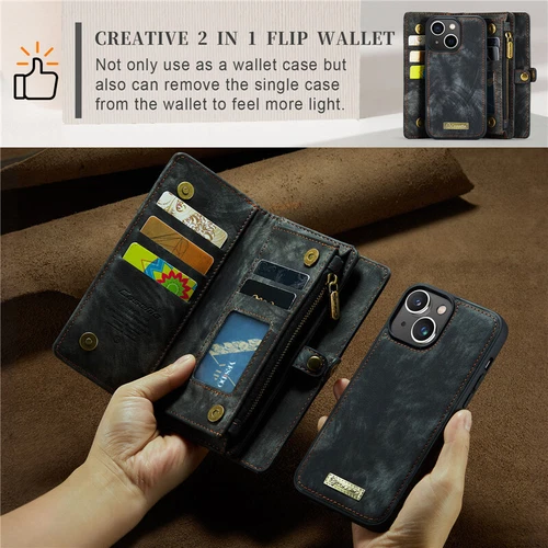 Leder Handyhülle für iPhone 16 15 14 13 12 Pro/Max Magnet Tasche Schutz Wallet - Bild 2 von 64