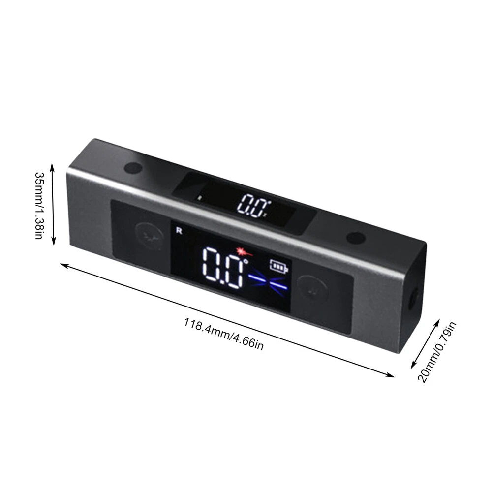 Digital Laser Level Inclinometer Laser Protractor Angle Ruler Dual-Screen Type-C