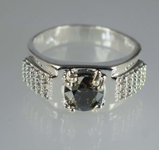 Round Green Diamond Solitaire 2.33 Ct Certified Men's Engagement Ring SEE VDO