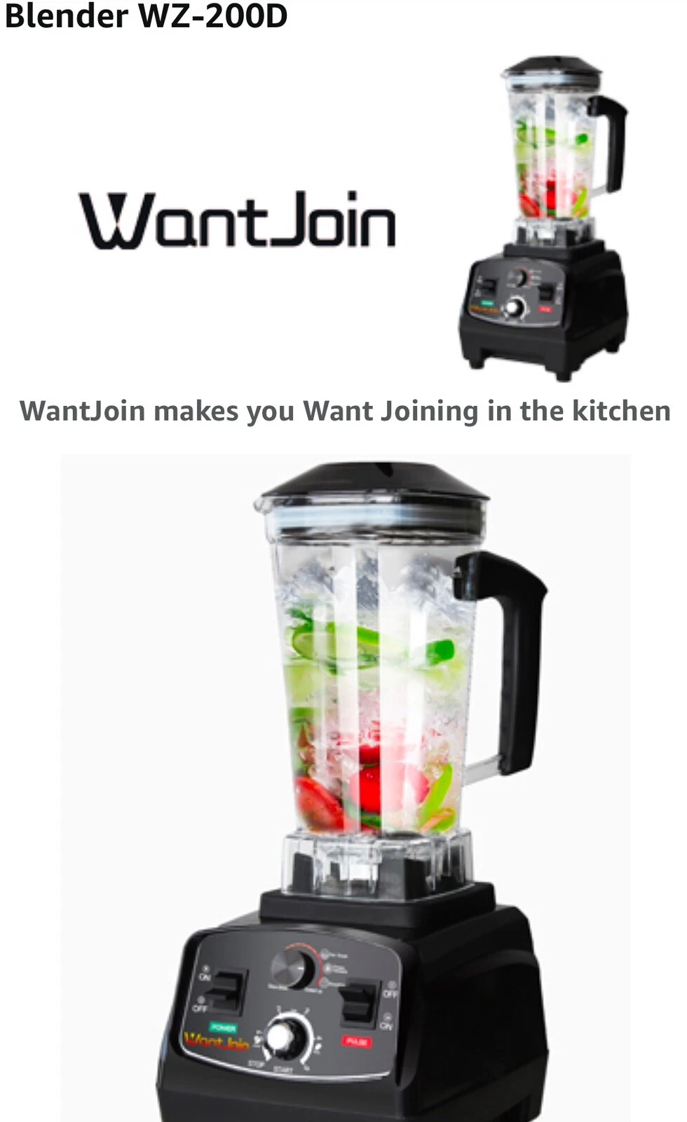WantJoin WZ-200D Black 1800 Watts High Speed Professional Grade Blender
Opens in a new window or tab
