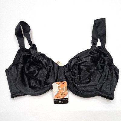 Vintage Victorias Secret Second Skin Satin Bra 34C Black