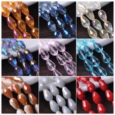 20pcs 15x10mm Teardrop Faceted Crystal Glass Losse Beads Bulk Wholesale Lot