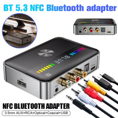 Bluetooth Transmitter TV Audio Adapter Wireless Receiver Optical RCA Aux Coaxial