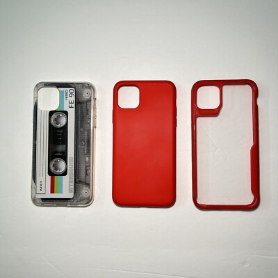 3 iPhone 11 Pero Max  Cases Cassette tape Retro , Silicone And Hard Plastic