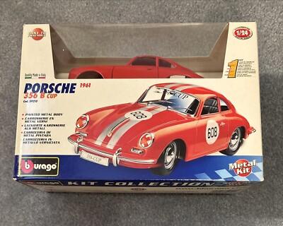 Burago 1:24 scale Porsche 1961 356 B Cabriolet Cup die-cast metal model kit NIB