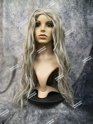 Peluca ondulada bohemia gris abuela Addams abuela fruncida bruja hechicera vampiro - Imagen 8 de 12