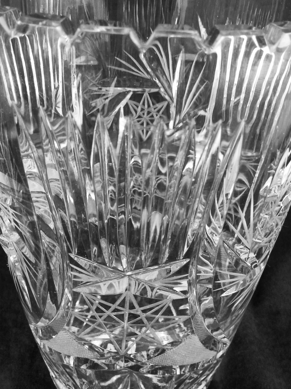 Vintage heavy full lead cut crystal vase 10 inches eBay