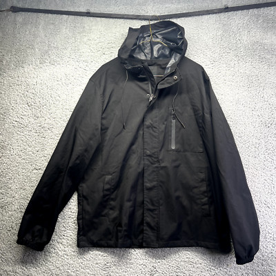 Marc Anthony Black Polyester Slim Fit Rain Jacket size Large