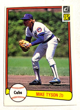 1982 DONRUSS MIKE TYSON BASEBALL CARD CUBS # 435
