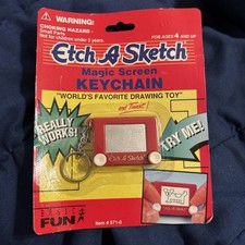 Vintage ETCH A SKETCH Keychain Keyring Travel Toy Classic Retro Mini Y2K NIB