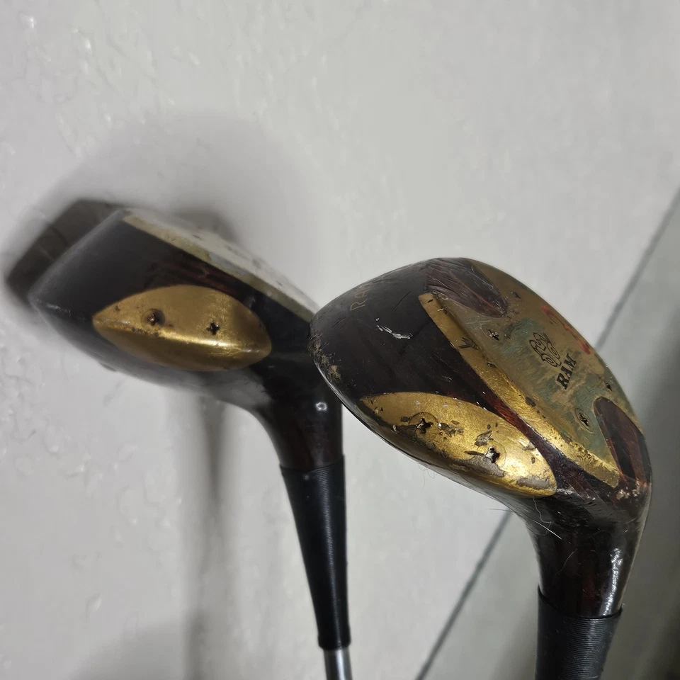 Vintage Ram Golf Tour Model Golden Ram Club Set 1,3 Woods Set RH Dyna-Lite Steel - Image 4 of 4