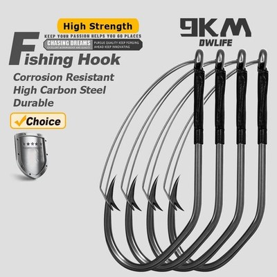 30-90pcs Wacky Weedless Hook V-Bend Fishing Hook Worm Hook for Sea Bass Fishing