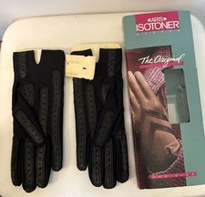 Vintage Aris Isotoner Gloves The Original One Size Black 23092 New Old Stock