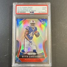 Panini 2019 Prizm Devin Singletary #335 Red White & Blue Rookie PSA 9 Bills