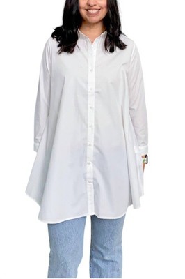 Q2 Long Sleeve Button Down Tunic Top Size S