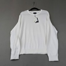 Ben Sherman Mens 2XL Crewneck Sweater Ivory Textured Knit Cotton Blend NWT