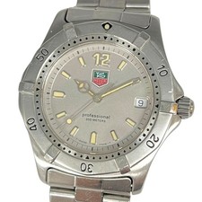 TAG HEUER Professional 200M WK1112 Men's Quartz Watch Silver Working Scuffs