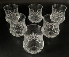 Alte Bleikristall Whiskygläser Tumbler; WMf Cristal Cabinet; Geschliffen; 6Stck