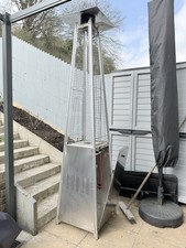 REALGLOW Real Flame Outdoor Patio Heater in Stainless Steel - 13KW Propane Gas