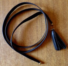 Vintage 50" Long Faux Leather Brown Belt with 3" Tassel