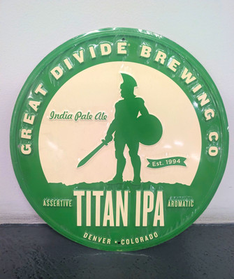 Great Divide Brewing Co Titan IPA India Pale Ale Beer Sign Tin Denver Colorado