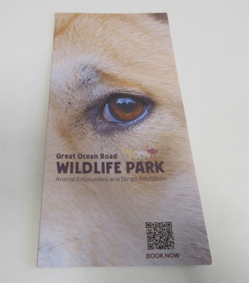Great Ocean Road Wildlife Park Brochure - Dingoes, Kangaroos and Emus - Victoria