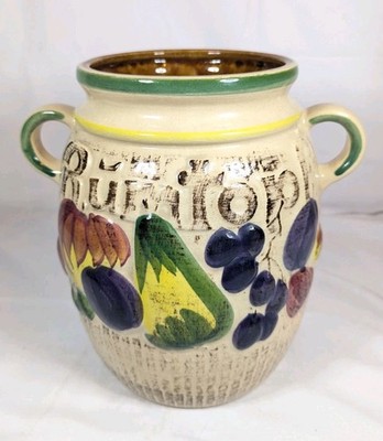 Vintage Mid Century Rumtopf Topf West Germany Obst Design bunt F1