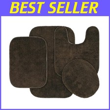 Traditional 4-Piece Chocolate Bath Rug Set