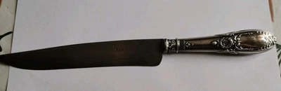 Couteau A Découper Manche En Argent Tête De Minerve - Photo 1/4