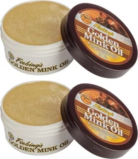 Golden Mink Oil for Leather Boots (2 Pack, 6 Oz Each) - Leather Cleaner & Condit