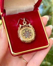 Antique Victorian Gold Filled Compass Watch Fob Pendant