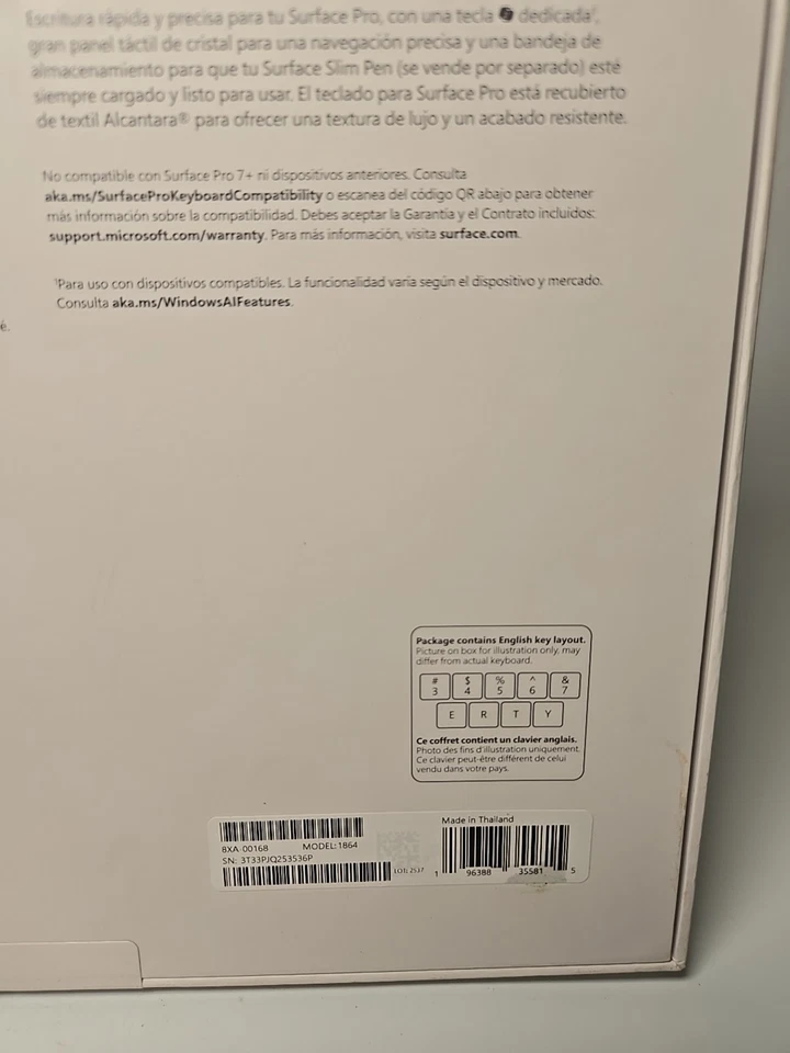 Microsoft Surface Pro Keyboard with Pen Storage Black - Model 1864 - Image 3 of 4