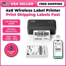 KNAON Wireless 4x6 Thermal Label Printer Shipping Labels Inkless iPhone Windows