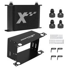 Aluminum 25 Row Transmission Oil Cooler Kit AN10 for Universal Fitment Adapters