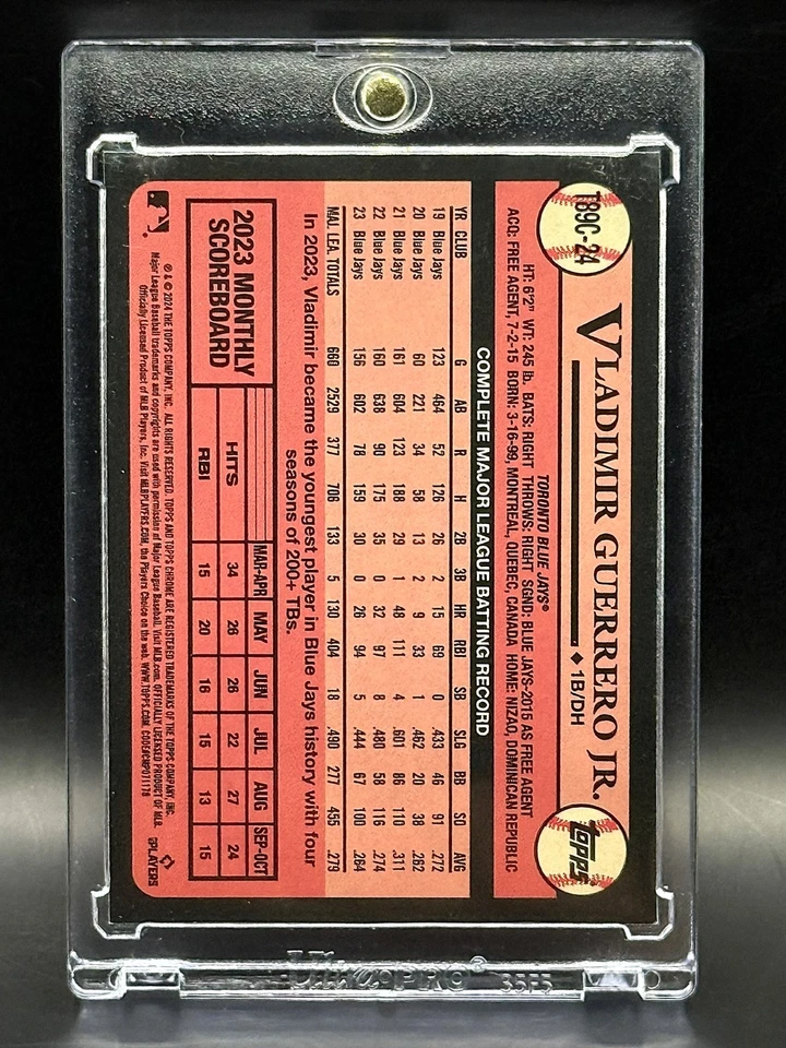 Vladimir Guerrero Jr. Rare Investment Card Topps Chrome Silver Pack #T89C-24 - Image 2 of 2