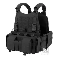 KRYDEX Tactical SCARAB Plate Carrier and MF IV Placard Front Panel Pouch Black