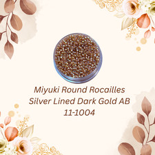 Miyuki 11/0 Round Seed Beads 11-1004 Silver Lined Dark Gold AB 20 Grams