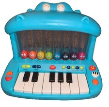 B Toys Hippo Pop Musical Toy Keyboard Play Piano Kid Songs Sounds Lights Works