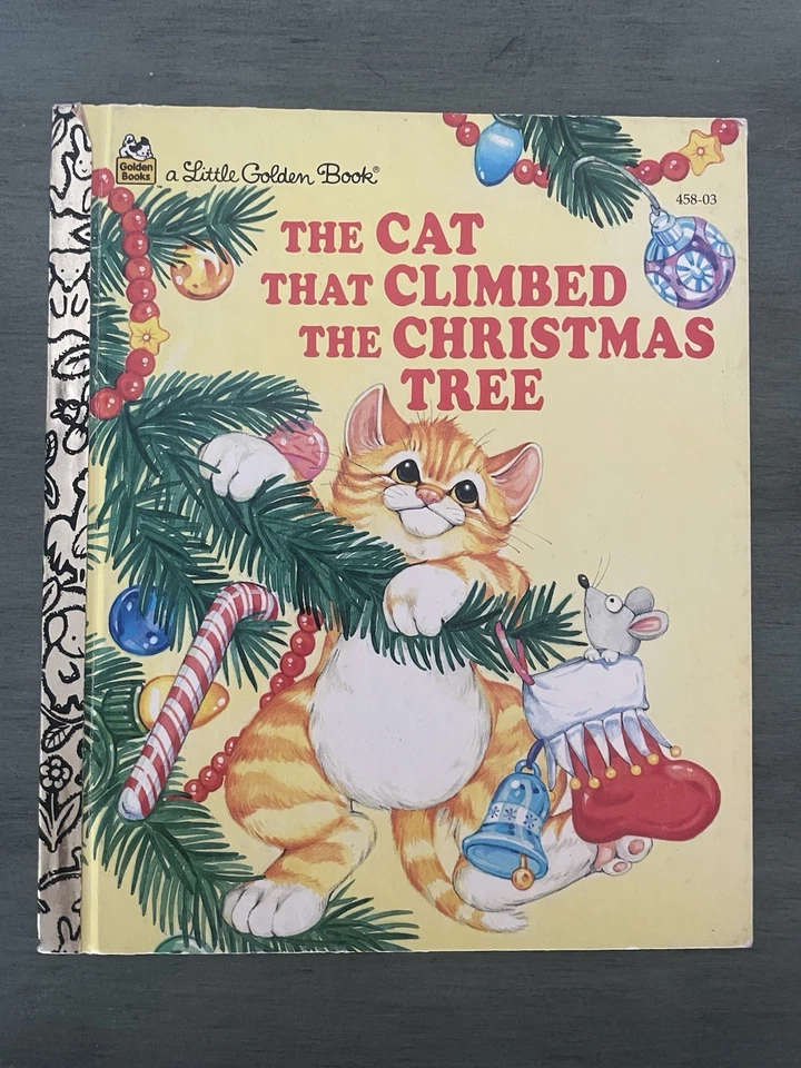 The Cat That Climbed The Christmas Tree Little Golden Book 1990s Vintage VGC Foto 3 de 4