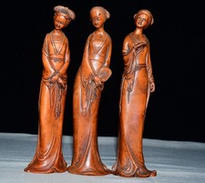Three Exquisite Small Leaf Boxwood Ornaments for Beautiful Women