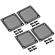 4Pcs 60mm Fan Filter Grills w Screw Aluminum Frame Stainless Steel Mesh Black