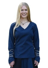 Renaissance Blouse Aila   Lace-Up Cotton Top for Women, Medieval Peasant Styl...