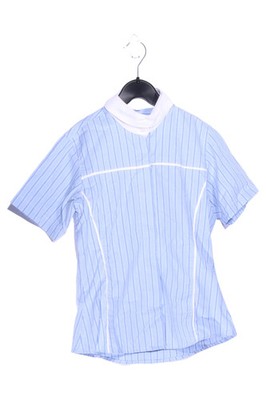 Cavallo Reitbluse Damen 36/S Sportlich Gestreift Blau Kurzarm Baumwolle