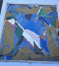 Large Abstract Painting Modernist Professor Lubensky 68 BY 70" HUGE 1976 VINTAGE