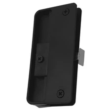 Patio Screen Door Latch Set, Black Finish, Plastic Construction, 3-9/16" Hole...