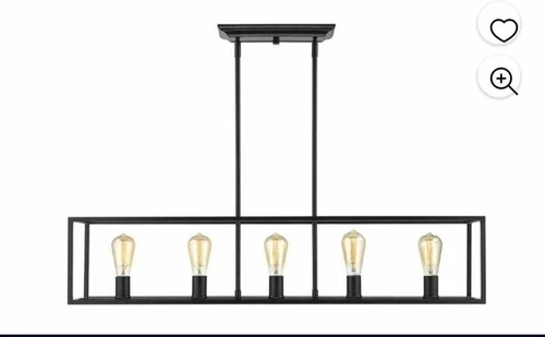 Golden Lighting Wesson 5 Light Linear Pendant, Black - 2072-LPBLK - Picture 8 of 12