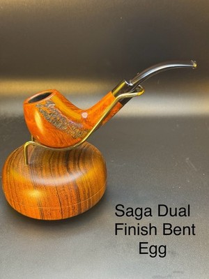 Vintage Saga Dual Finish Bent Egg Tobacco Pipe