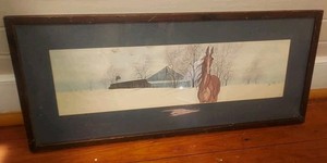 Horse & Barn Framed Wood & Glass Art Print Lifetime Collection L@@K A Lot Mor FS